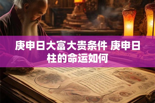 庚申日大富大贵条件 庚申日柱的命运如何