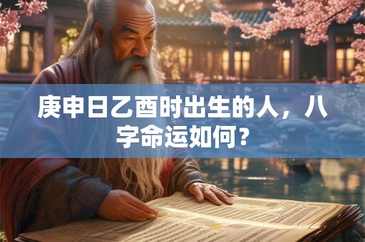 庚申日乙酉时出生的人，八字命运如何？