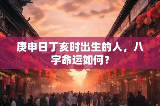 庚申日丁亥时出生的人，八字命运如何？
