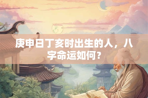 庚申日丁亥时出生的人，八字命运如何？
