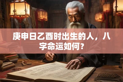 庚申日乙酉时出生的人，八字命运如何？
