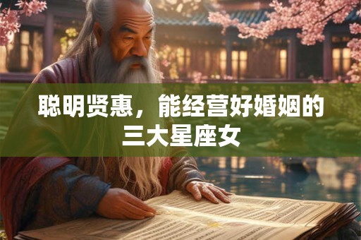 聪明贤惠，能经营好婚姻的三大星座女