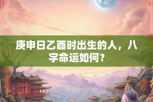 详细阅读:庚申日乙酉时出生的人,八字命运如何? 庚申日乙酉时出生的人,八字命运如何?