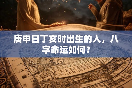 庚申日丁亥时出生的人，八字命运如何？