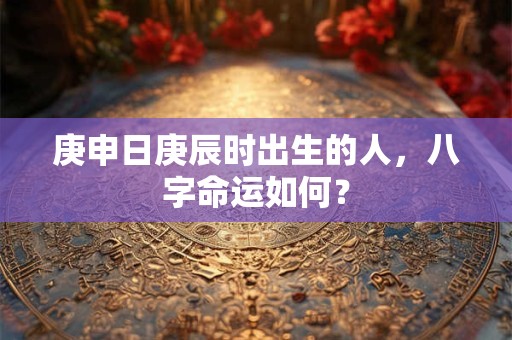 庚申日庚辰时出生的人，八字命运如何？