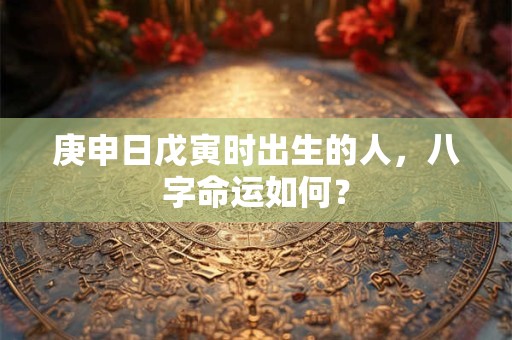 详细阅读:庚申日戊寅时出生的人,八字命运如何? 庚申日戊寅时出生的人,八字命运如何?