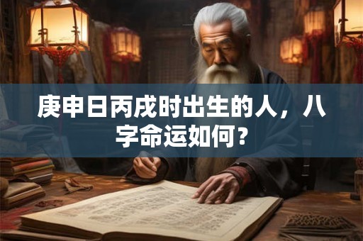 庚申日丙戌时出生的人，八字命运如何？