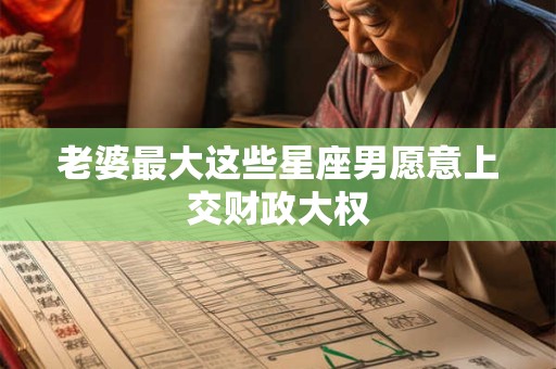 老婆最大这些星座男愿意上交财政大权