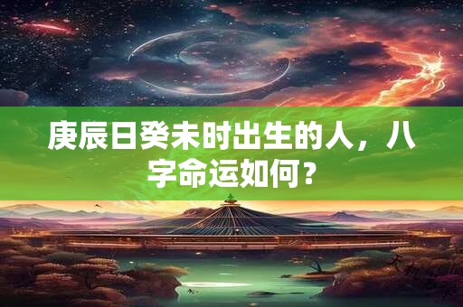 庚辰日癸未时出生的人，八字命运如何？