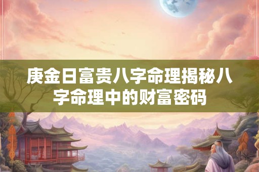 庚金日富贵八字命理揭秘八字命理中的财富密码