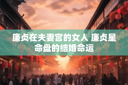 廉贞在夫妻宫的女人 廉贞星命盘的结婚命运