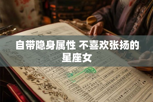 自带隐身属性 不喜欢张扬的星座女