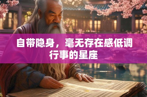 自带隐身，毫无存在感低调行事的星座