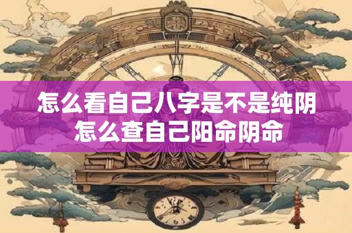 怎么看自己八字是不是纯阴 怎么查自己阳命阴命