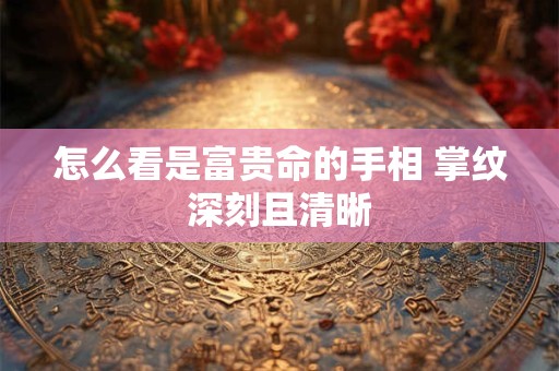 怎么看是富贵命的手相 掌纹深刻且清晰