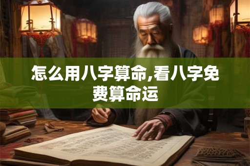 怎么用八字算命,看八字免费算命运