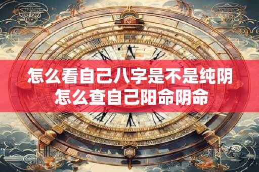 怎么看自己八字是不是纯阴 怎么查自己阳命阴命