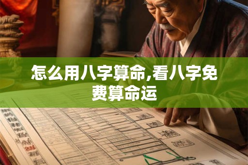 怎么用八字算命,看八字免费算命运
