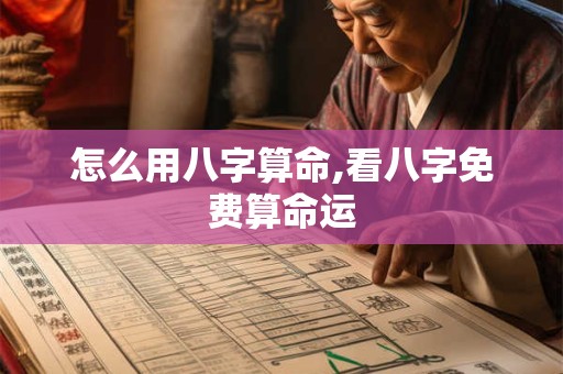怎么用八字算命,看八字免费算命运