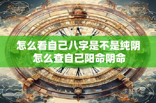 怎么看自己八字是不是纯阴 怎么查自己阳命阴命