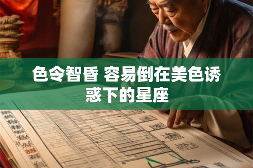 色令智昏 容易倒在美色诱惑下的星座