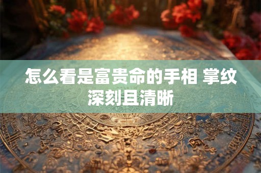 怎么看是富贵命的手相 掌纹深刻且清晰