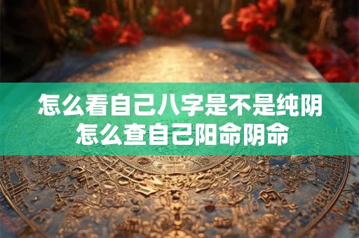 怎么看自己八字是不是纯阴 怎么查自己阳命阴命