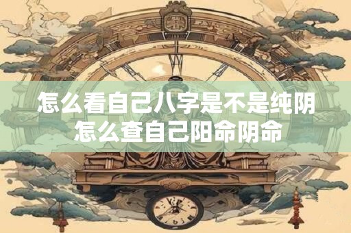 怎么看自己八字是不是纯阴 怎么查自己阳命阴命