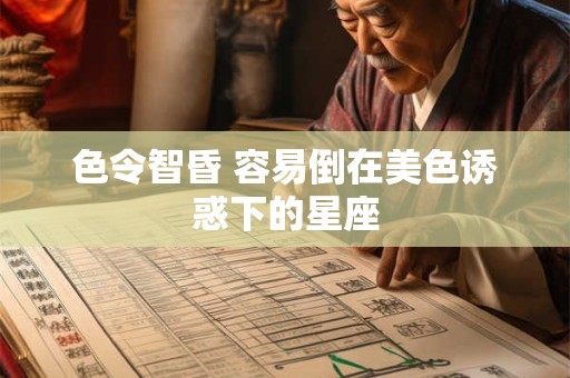 色令智昏 容易倒在美色诱惑下的星座