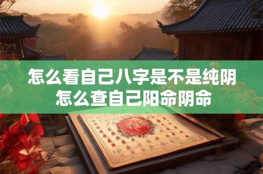 怎么看自己八字是不是纯阴 怎么查自己阳命阴命