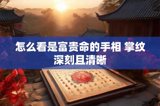 怎么看是富贵命的手相 掌纹深刻且清晰