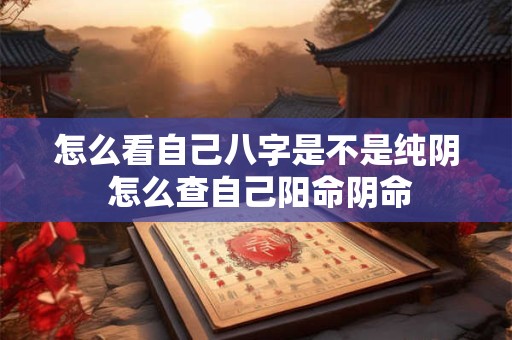 怎么看自己八字是不是纯阴 怎么查自己阳命阴命