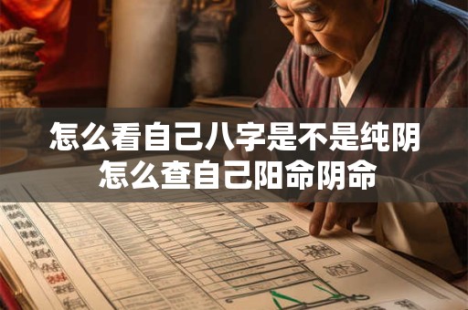 怎么看自己八字是不是纯阴 怎么查自己阳命阴命