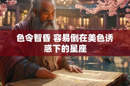 色令智昏 容易倒在美色诱惑下的星座