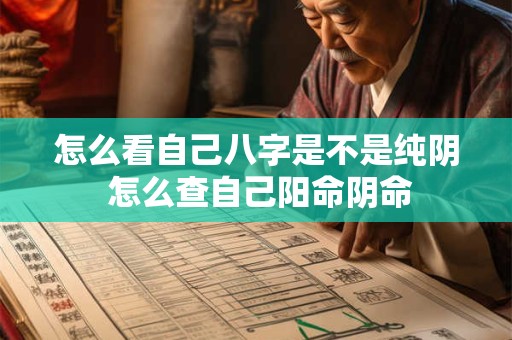 怎么看自己八字是不是纯阴 怎么查自己阳命阴命