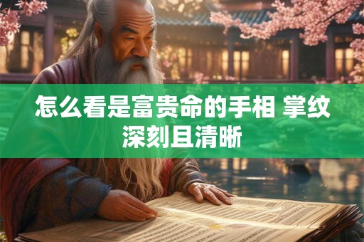 怎么看是富贵命的手相 掌纹深刻且清晰