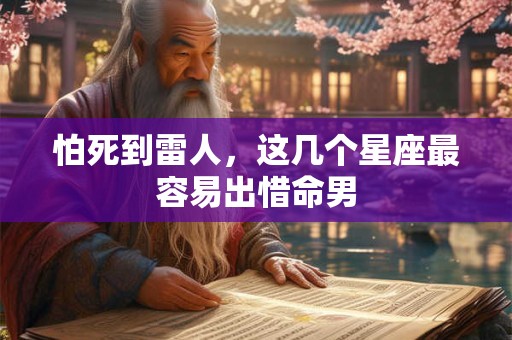 怕死到雷人，这几个星座最容易出惜命男