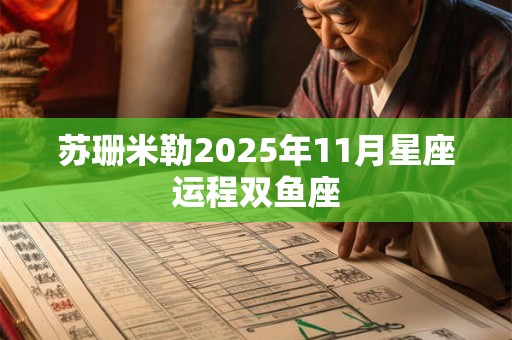 苏珊米勒2025年11月星座运程双鱼座