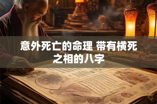 意外死亡的命理 带有横死之相的八字
