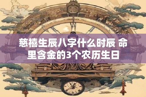 慈禧生辰八字什么时辰 命里含金的3个农历生日