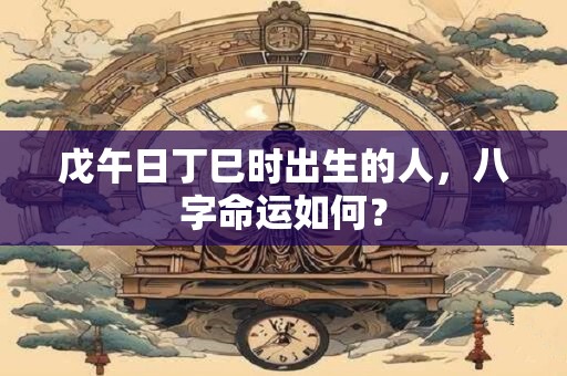 戊午日丁巳时出生的人，八字命运如何？