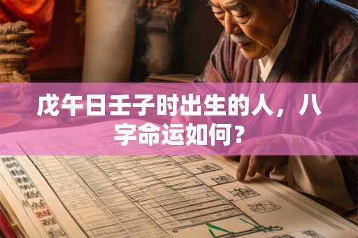 戊午日壬子时出生的人，八字命运如何？