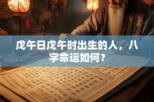 戊午日戊午时出生的人，八字命运如何？