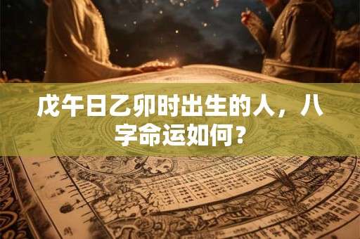 戊午日乙卯时出生的人，八字命运如何？