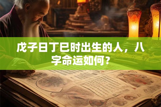 戊子日丁巳时出生的人，八字命运如何？