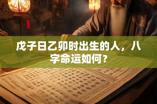 戊子日乙卯时出生的人，八字命运如何？