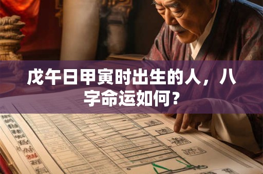 戊午日甲寅时出生的人，八字命运如何？