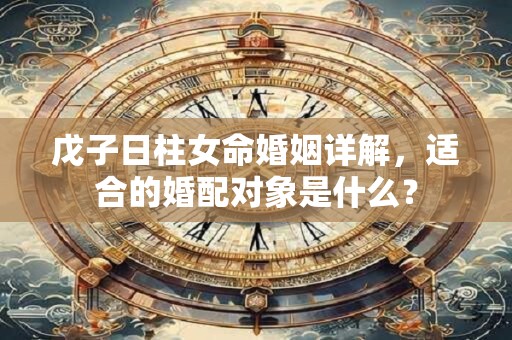 戊子日柱女命婚姻详解，适合的婚配对象是什么？