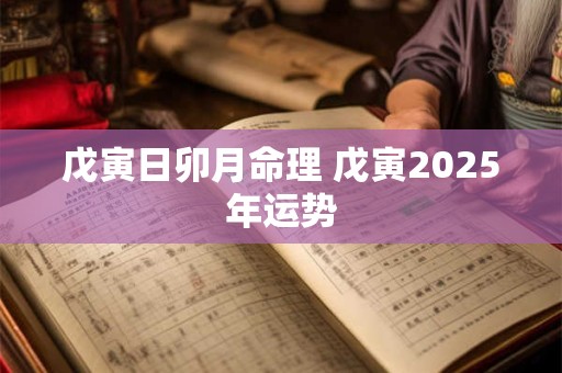 戊寅日卯月命理 戊寅2025年运势