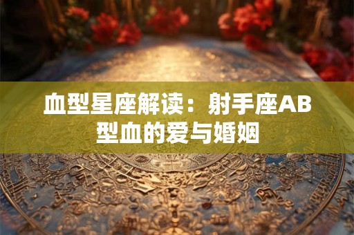 血型星座解读：射手座AB型血的爱与婚姻